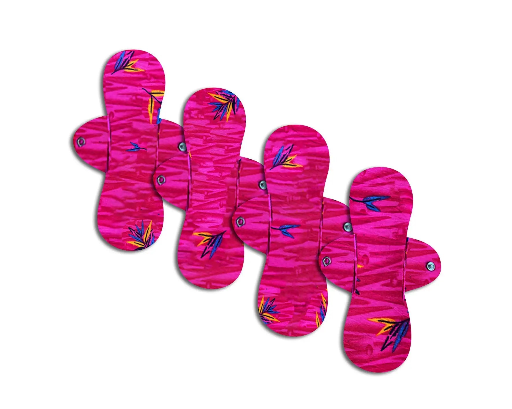 6 reusable, ultra-absorbent sanitary pads crafted from banana fiber and designed for heavy flow and overnight protection