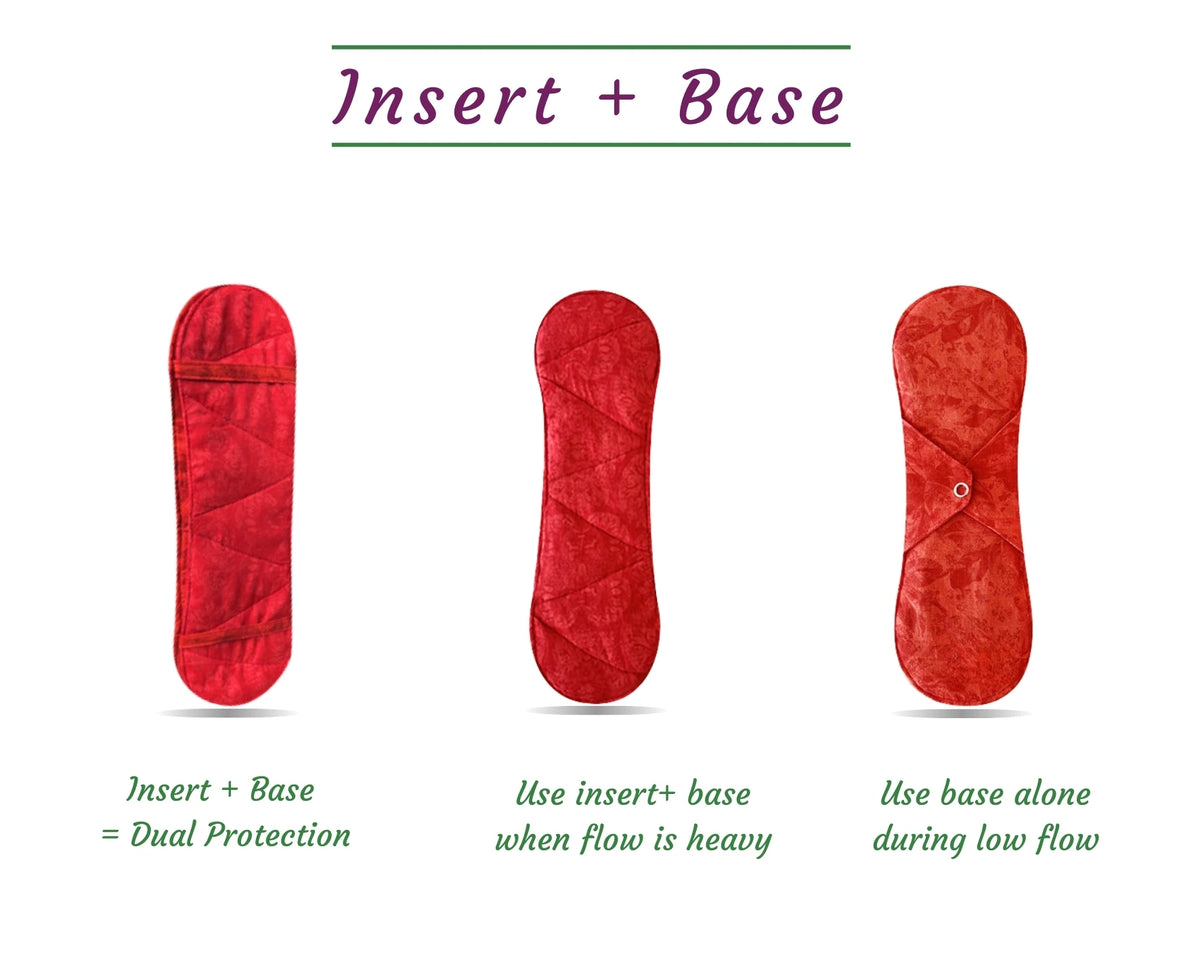 Insert for dual protection suggesting to use insert along with the base when flow is heavy and only base during low flow.