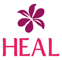 logo with the word “HEAL” below.